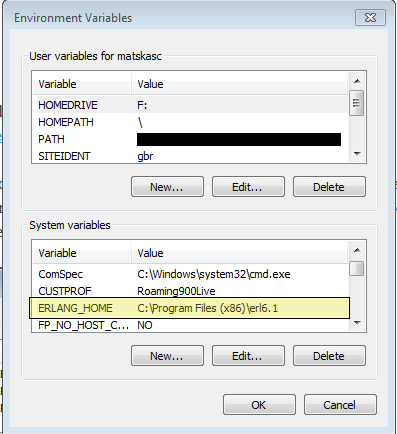 Erlang Environment Variable