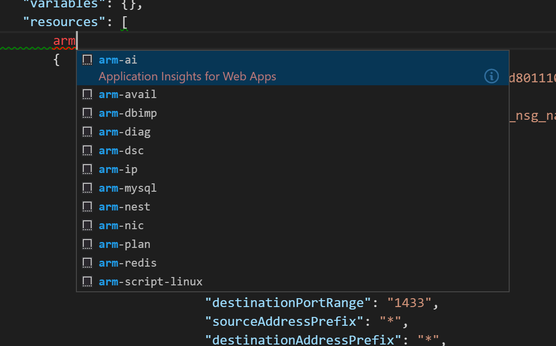 Working with Azure ARM Templates in Visual Studio Code