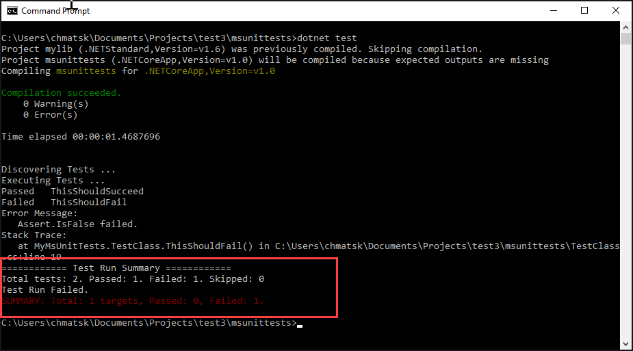 Unit testing with .NET Core
