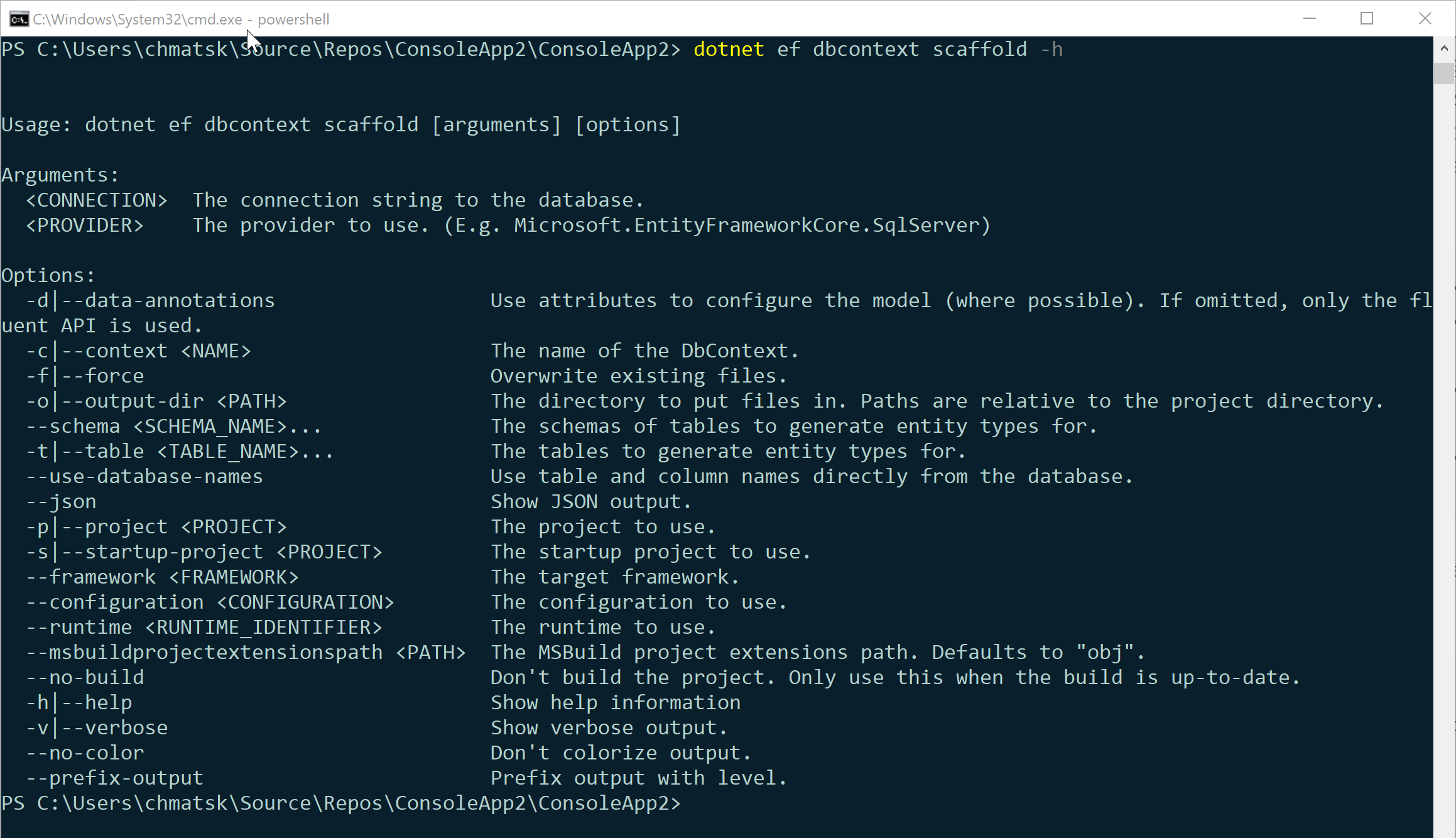 scaffold dbcontext