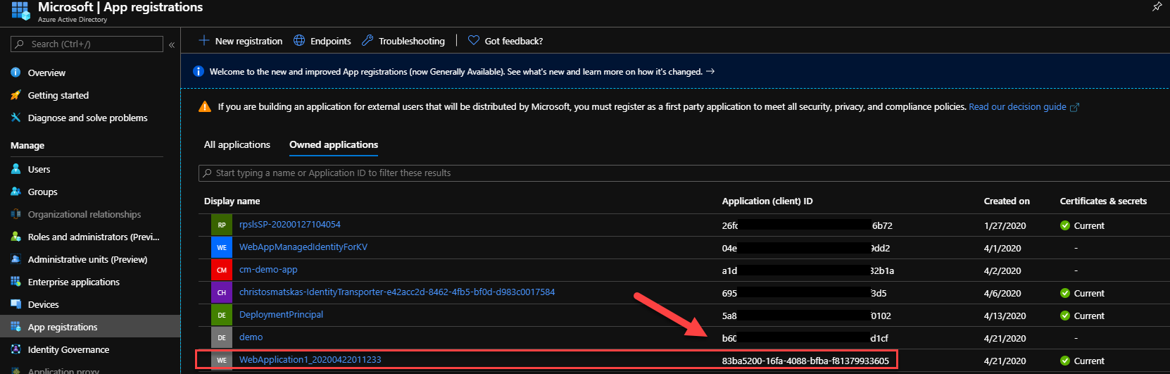 Call MS Graph APIs from ASP.NET Core 3.1