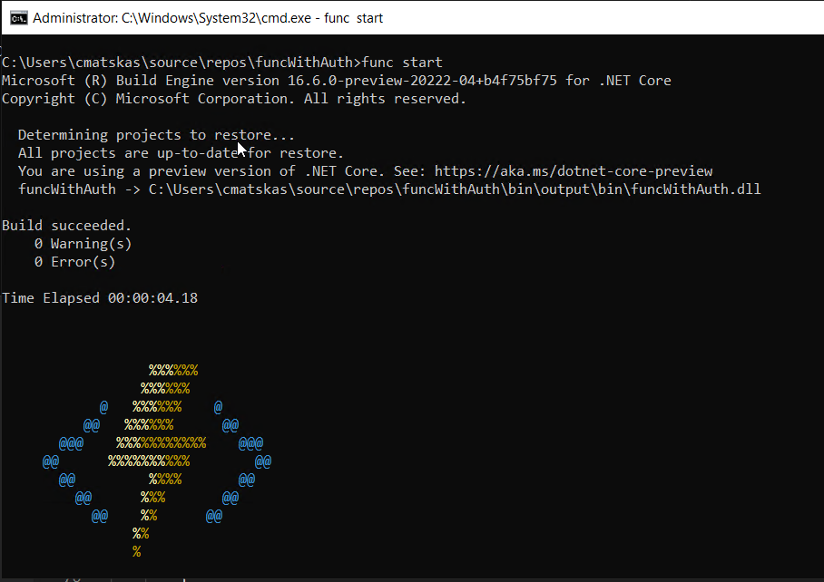 Create an Azure AD protected API using Azure Functions and .NET Core 3.1